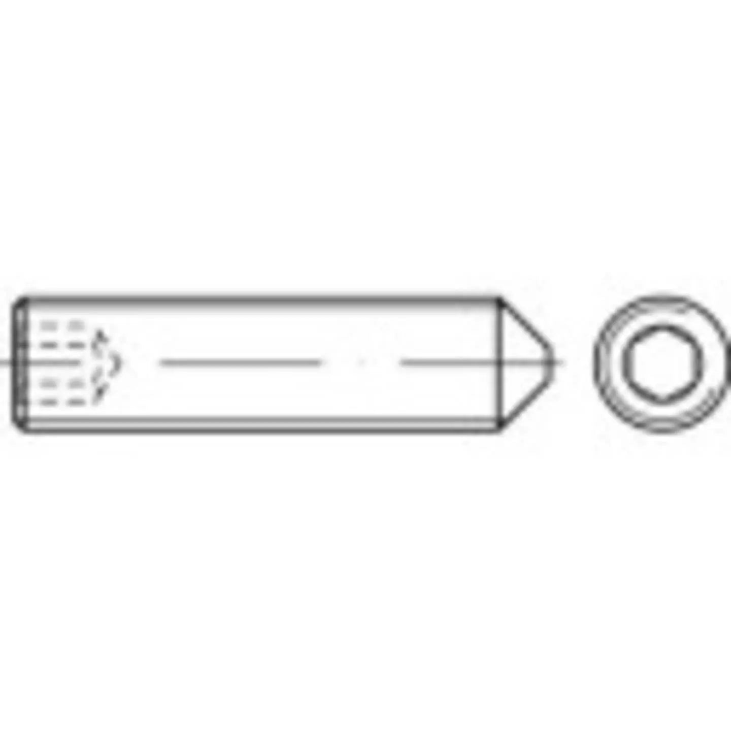 B-Ware Toolcraft Madenschraube Gewindestift Stahl M2 Innensechskant Spitze 200 Stück