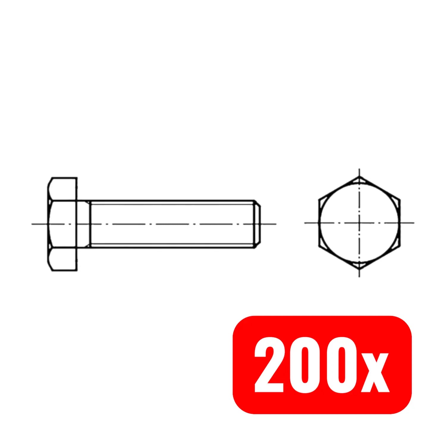 B-Ware Toolcraft Sechskantschraube Schraube M12 Din933 Stahl Verzinkt 200 Stück