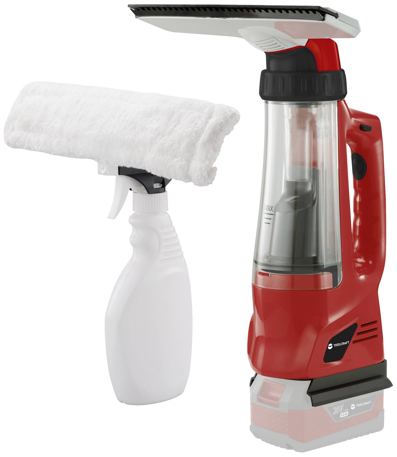 B-Ware Toolcraft Cwc L0120 Tawb 200 Fenstersauger Fensterreiniger Abzieher Schwarz Rot