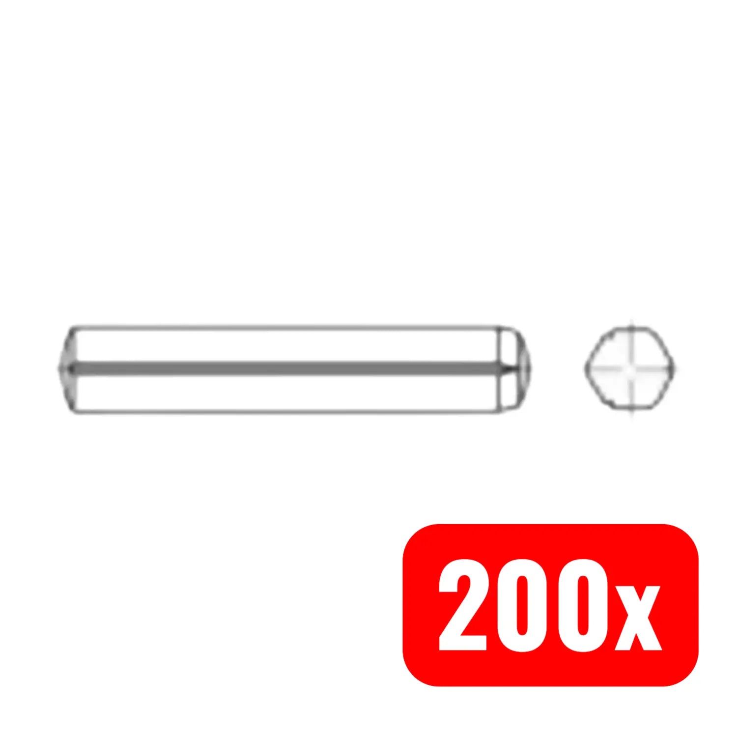 B-Ware Toolcraft Zylinderkerbstift Stift Stahl Din 1473 Stift 3 Mm 32 Mm 200 Stück
