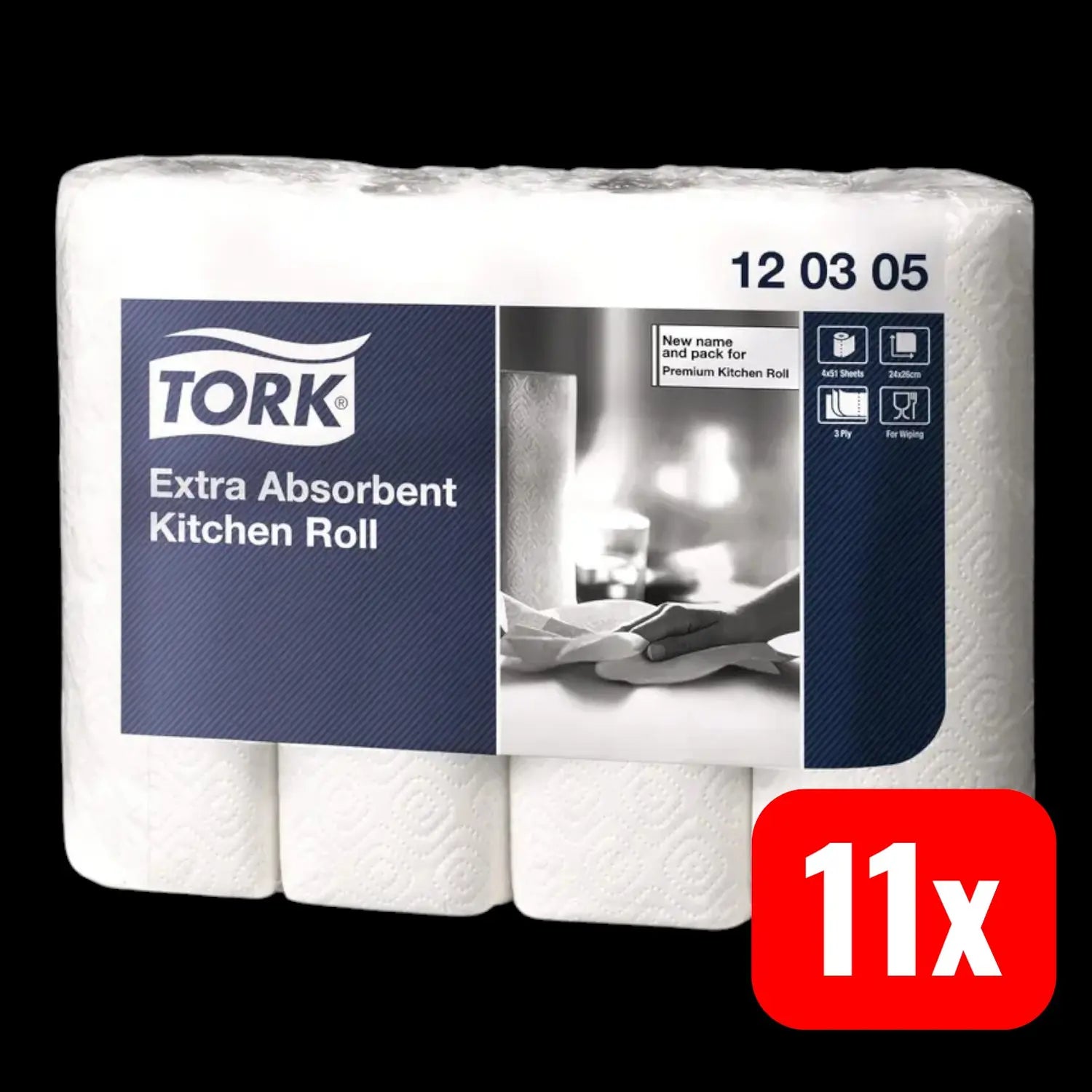 B-Ware Tork Küchenrollen Wischtuch Küchenpapier Extra Absorbent 3 Lagig 11 Sets