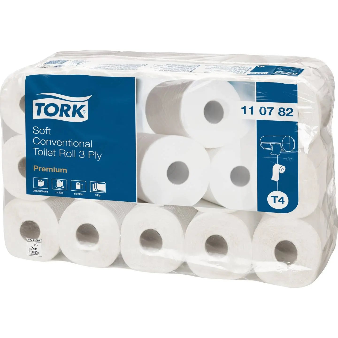 B-Ware Tork Toilettenpapier Klopapier Recyclingpapier 30 Rollen Lorbeerblatt Design