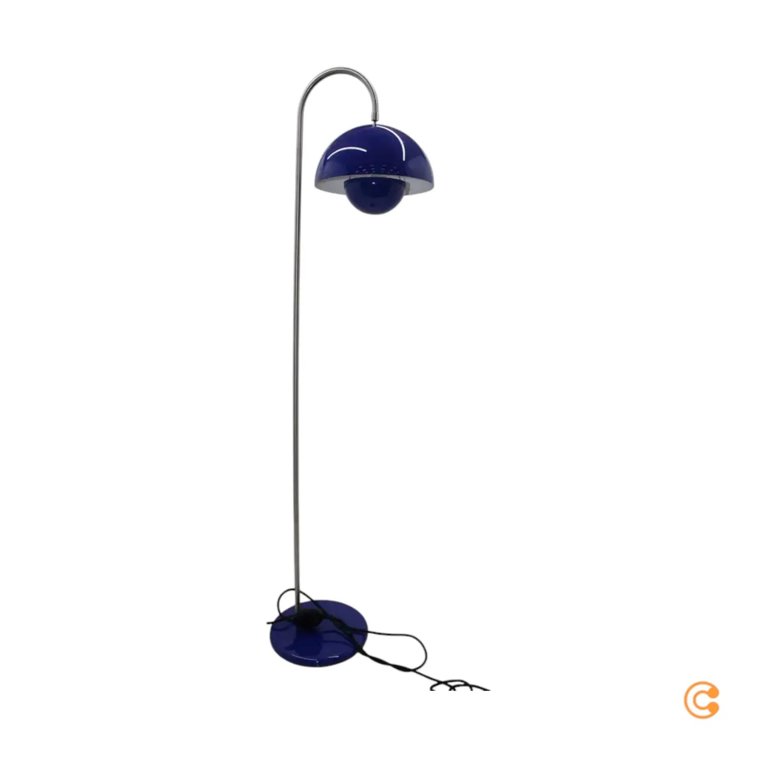 B-Ware &Tradition Stehleuchte Pilzlampe Flower Pot Vp12 Kobaltblau Standlampe 1960er