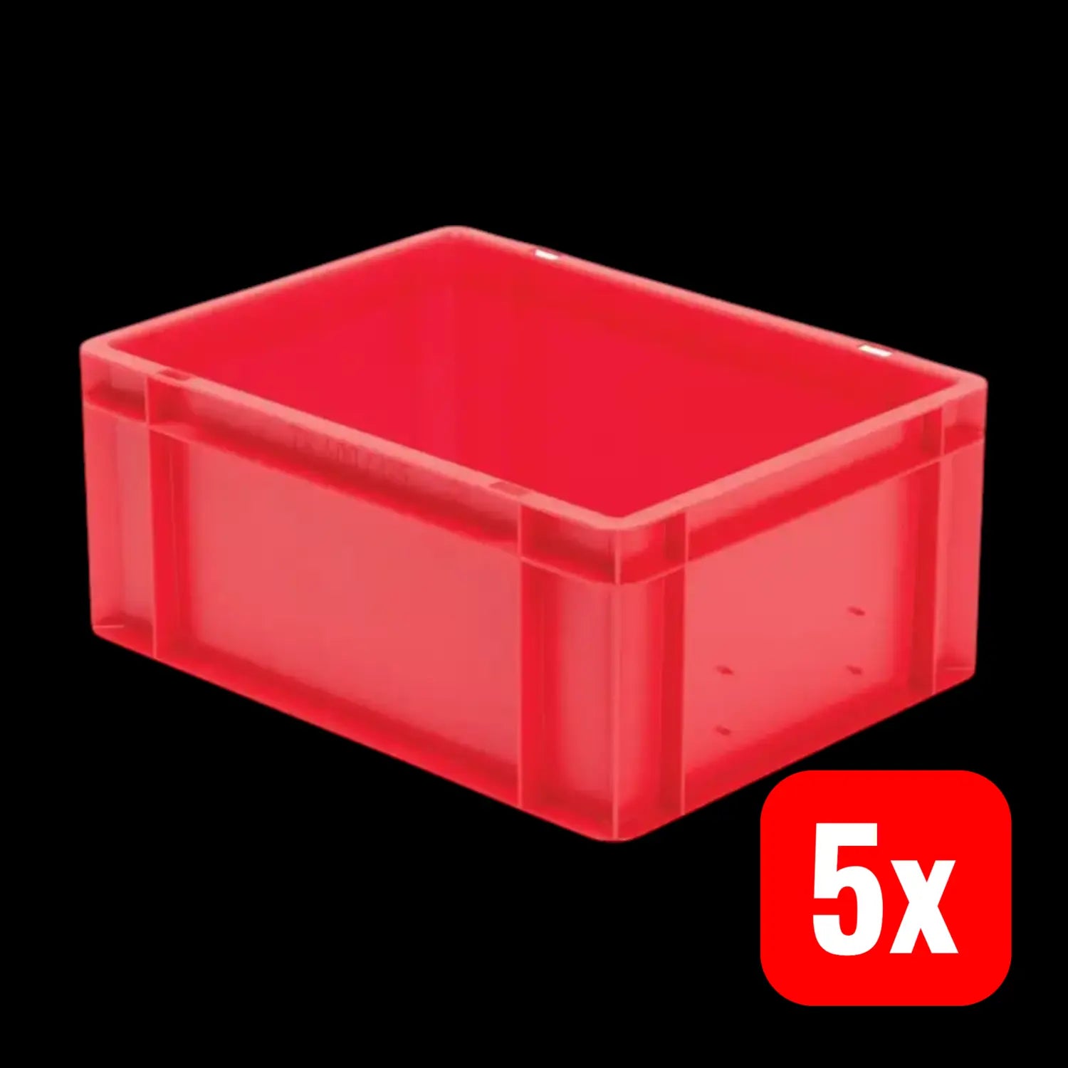 B-Ware La Ka Pe Transportstapelbehälter Rot Lebensmittelecht 40x30 Geschlossen 5 Stück
