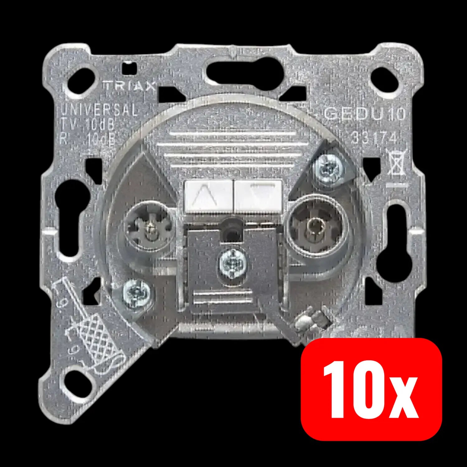 B-Ware Triax Antennensteckdose Gedu 10 Steckdose Durchgangsdose Sat Unterputz 10 Stück