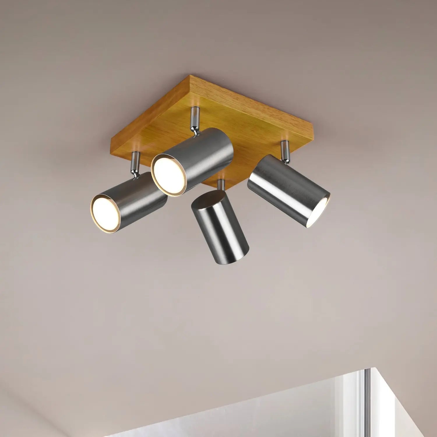 B-Ware Trio Lighting Deckenstrahler Deckenspot Marley Nickel Matt Strahler Esszimmer