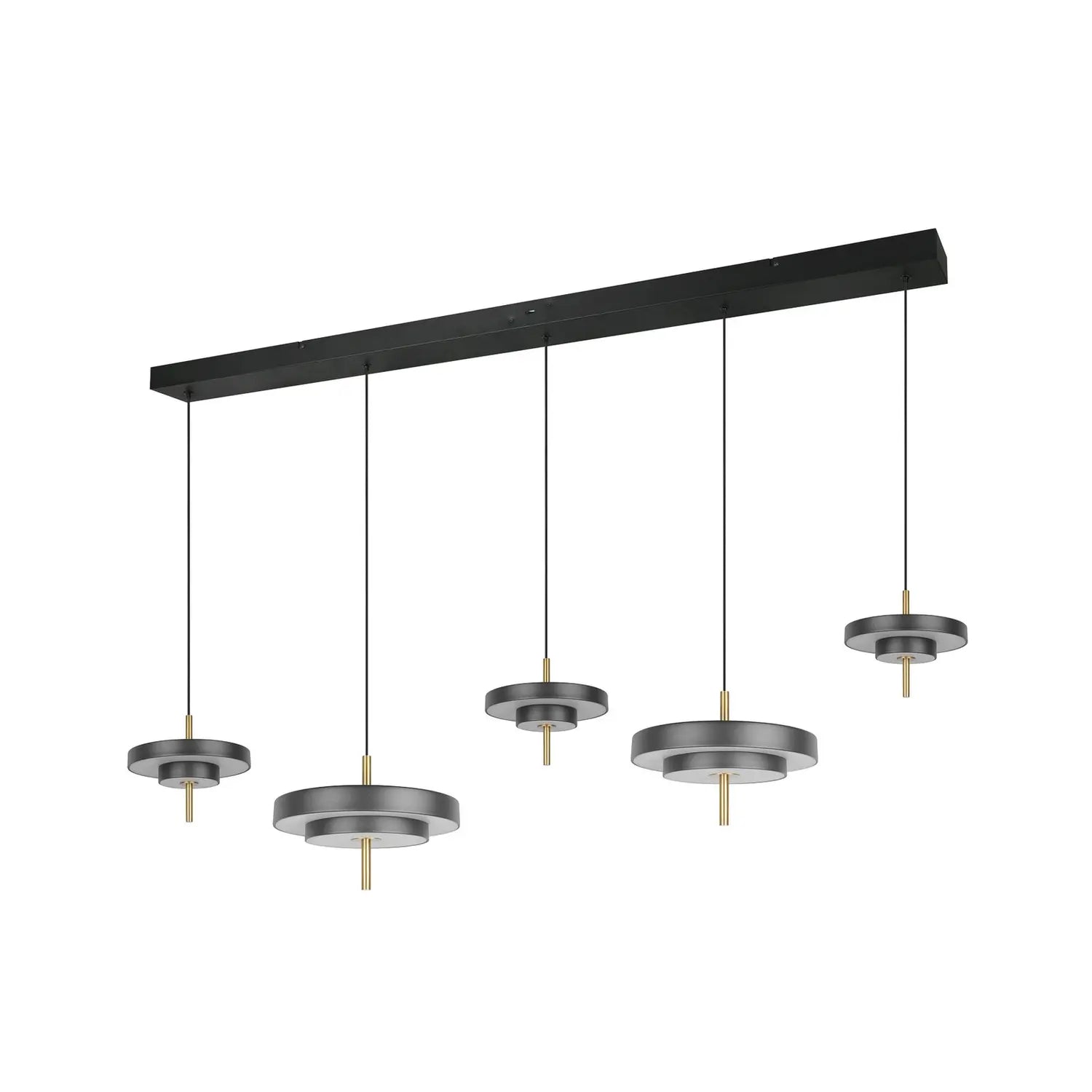 B-Ware Trio Lighting Pendelleuchte Hängelampe Led Keaton Schwarz Goldfarben Dimmbar Cct