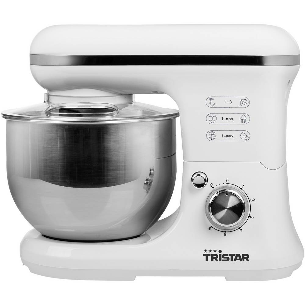 B-Ware Tristar Mx 4817 Küchenmaschine Knetmaschine Rührmaschine 1200 W Weiß Silber