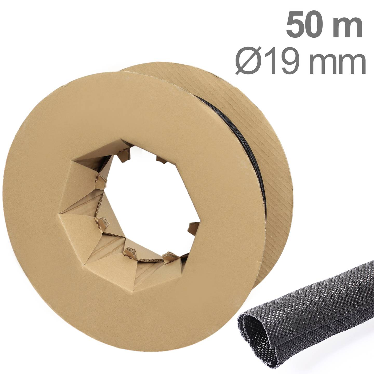 B-Ware Tru Components Kabelschutzschlauch Geflechtschlauch Kabelbündelung 19 Mm Schwarz