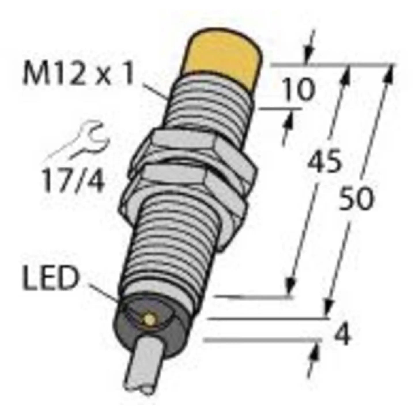B-Ware Turck Sensor Näherungsschalter Induktiver Sensor Ni8 U Em12 An6 X Metall Kabel
