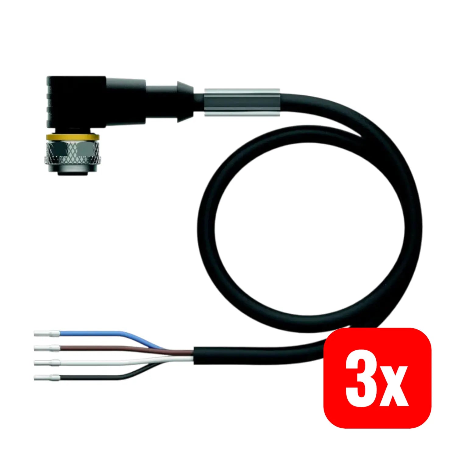 B-Ware Turck Sensorleitung Kabel Sensor Aktuatorleitung M12 Buchse Schwarz 2 M 3 Stück