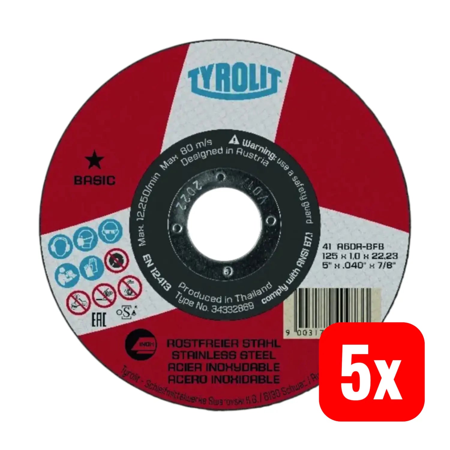 B-Ware Tyrolit Trennscheibe Trennblatt Inox Stahl Winkelschleifer Profil ø125mm 5 Stück