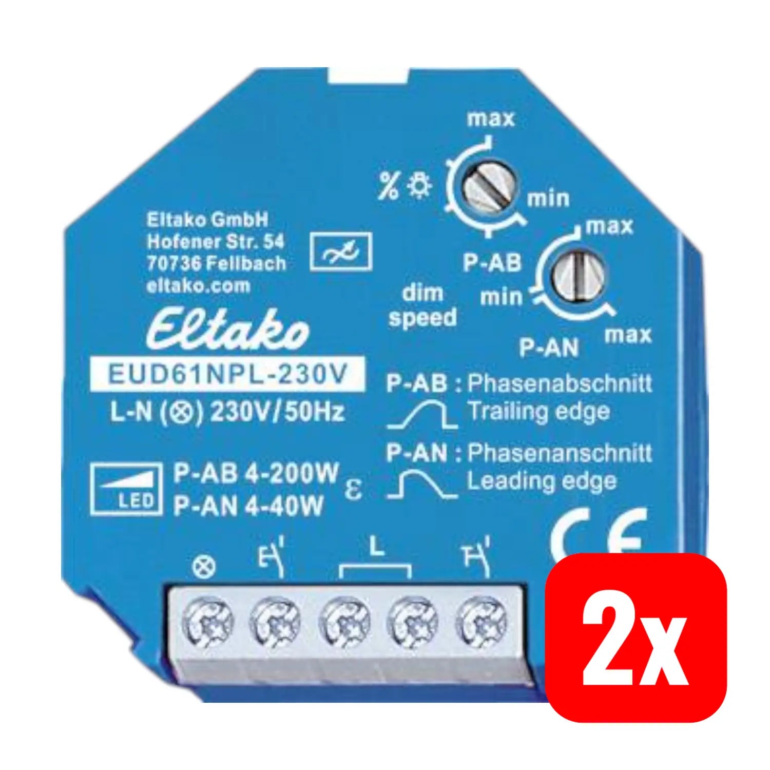 B-Ware Eltako 61100832 Universal Dimmer Blue 230 V Ohne N Anschluss Unterputz 2 Stück