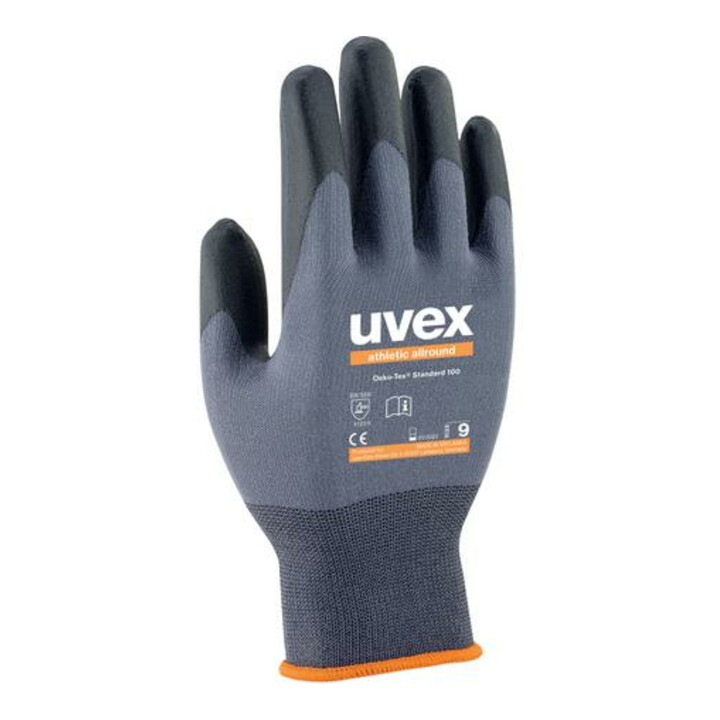 B-Ware Uvex Montagehandschuhe Schutzhandschuhe Arbeitshandschuhe Größe 9 Grau 10 Sets
