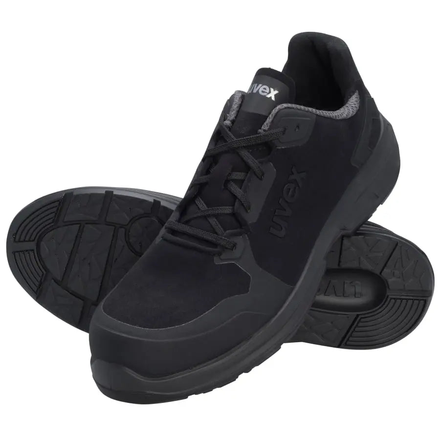 B-Ware Uvex 1 Halbschuhe Sicherheitsschuhe Sport Schwarz Mikrovelours S3 W11 Größe 47