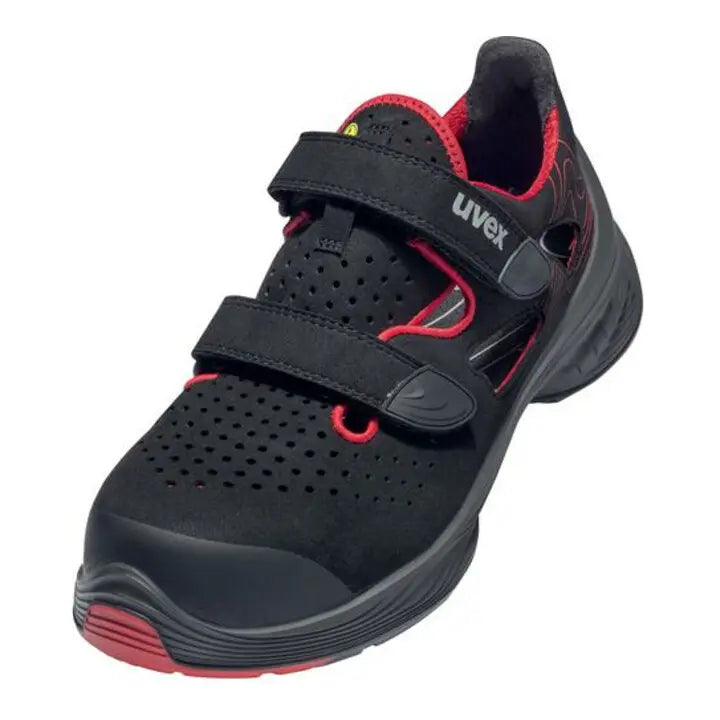 B-Ware Uvex Sandalen Sicherheitsschuhe S1 P Src Arbeitsschuhe Mikrovelours Schwarz Gr.47