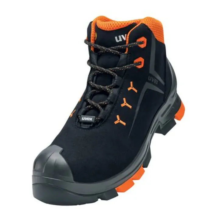 B-Ware Uvex Sicherheitsstiefel Stiefel Arbeitsschuhe Schwarz Mikrovelours Größe 45
