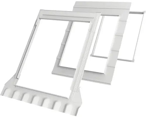 B-Ware Velux Eindeckrahmen Rahmen Dachfenster Grau Aluminium 114x118 Dämmanschluss