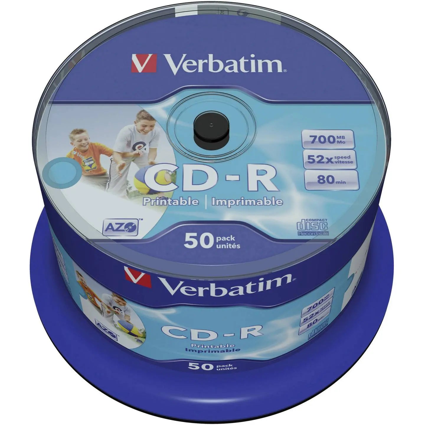 B-Ware Verbatim Cd Rohling Disk Speicher Cd R Printable Spindel 50 Stück Inkjet White