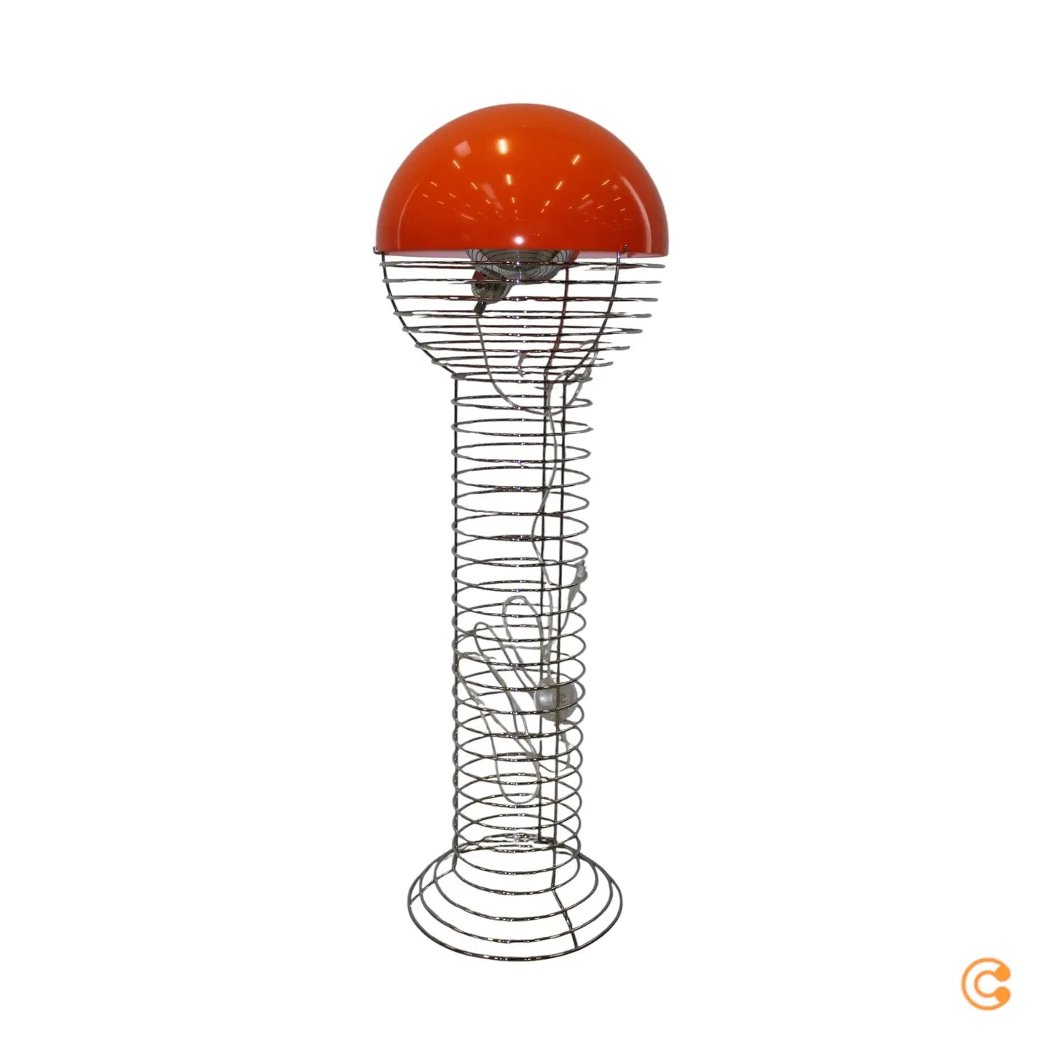B-Ware Verpan Stehleuchte Standlampe Wire Leuchte Orange Kunststoff Stahl Chrom E27 Led