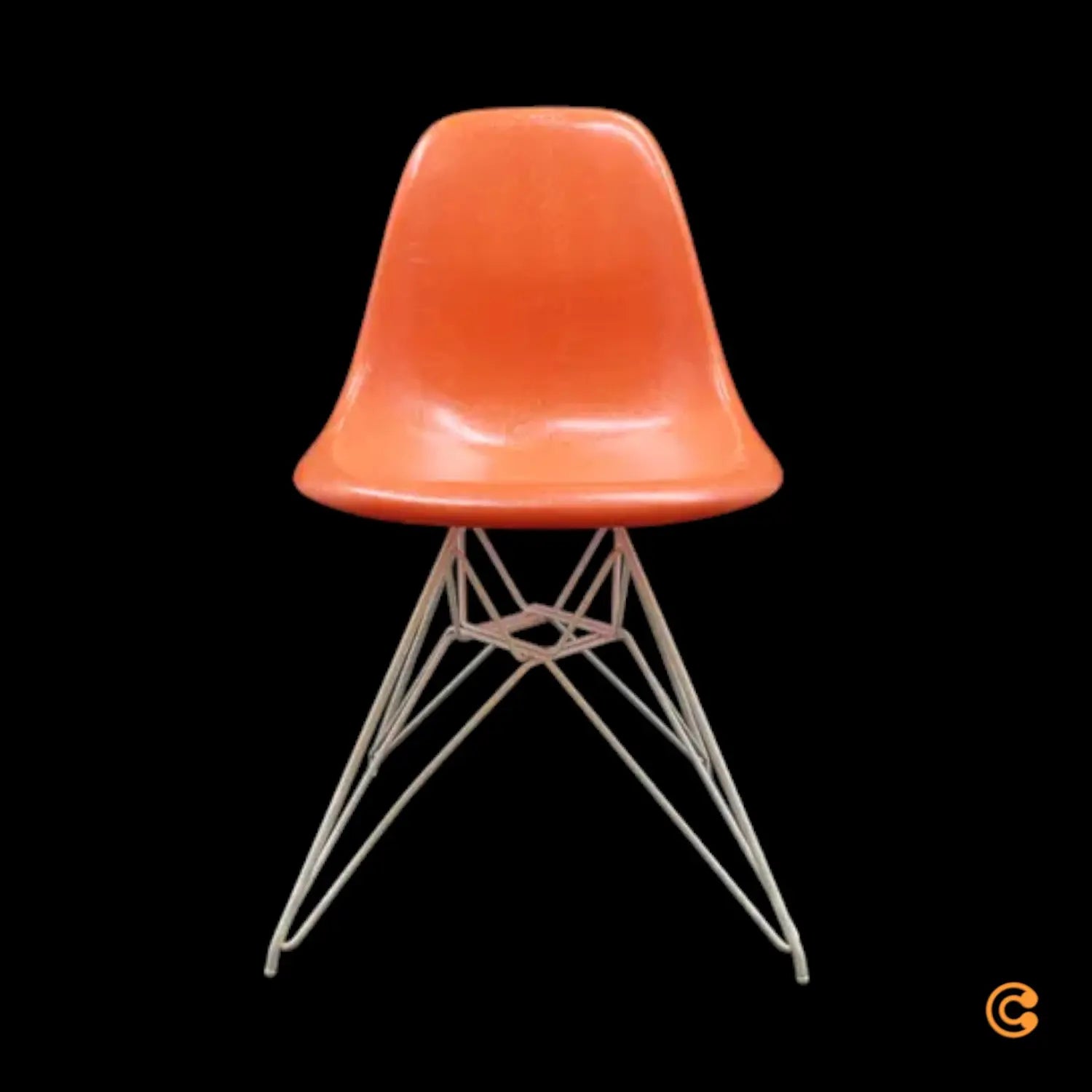 B-Ware Vitra Eames Fiberglass Side Chair Dsr Stuhl Küchenstuhl Esszimmerstuhl Orange