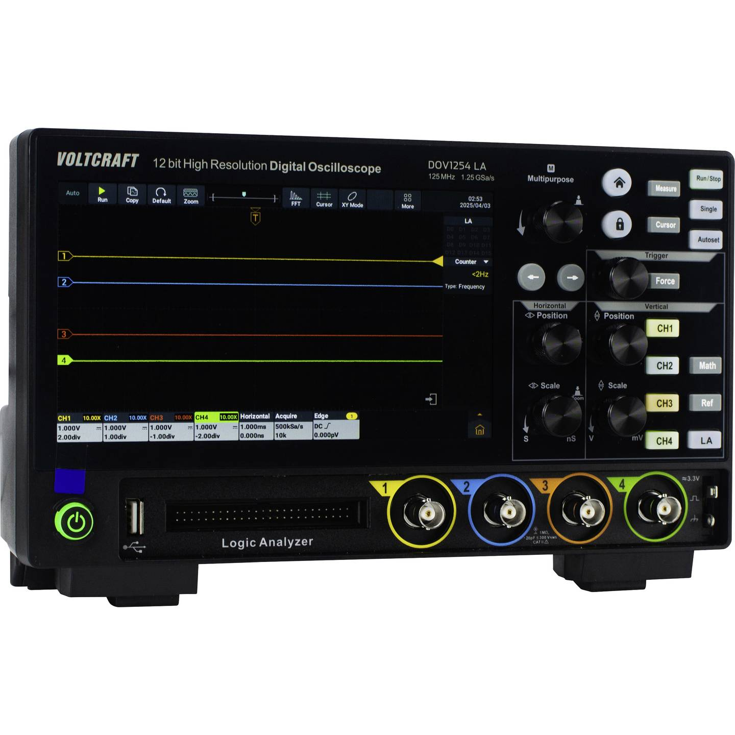 B-Ware Voltcraft Dov1254 La Digitaloszilloskop Messgerät Oszilloskop 125 M Hz 4 Kanal