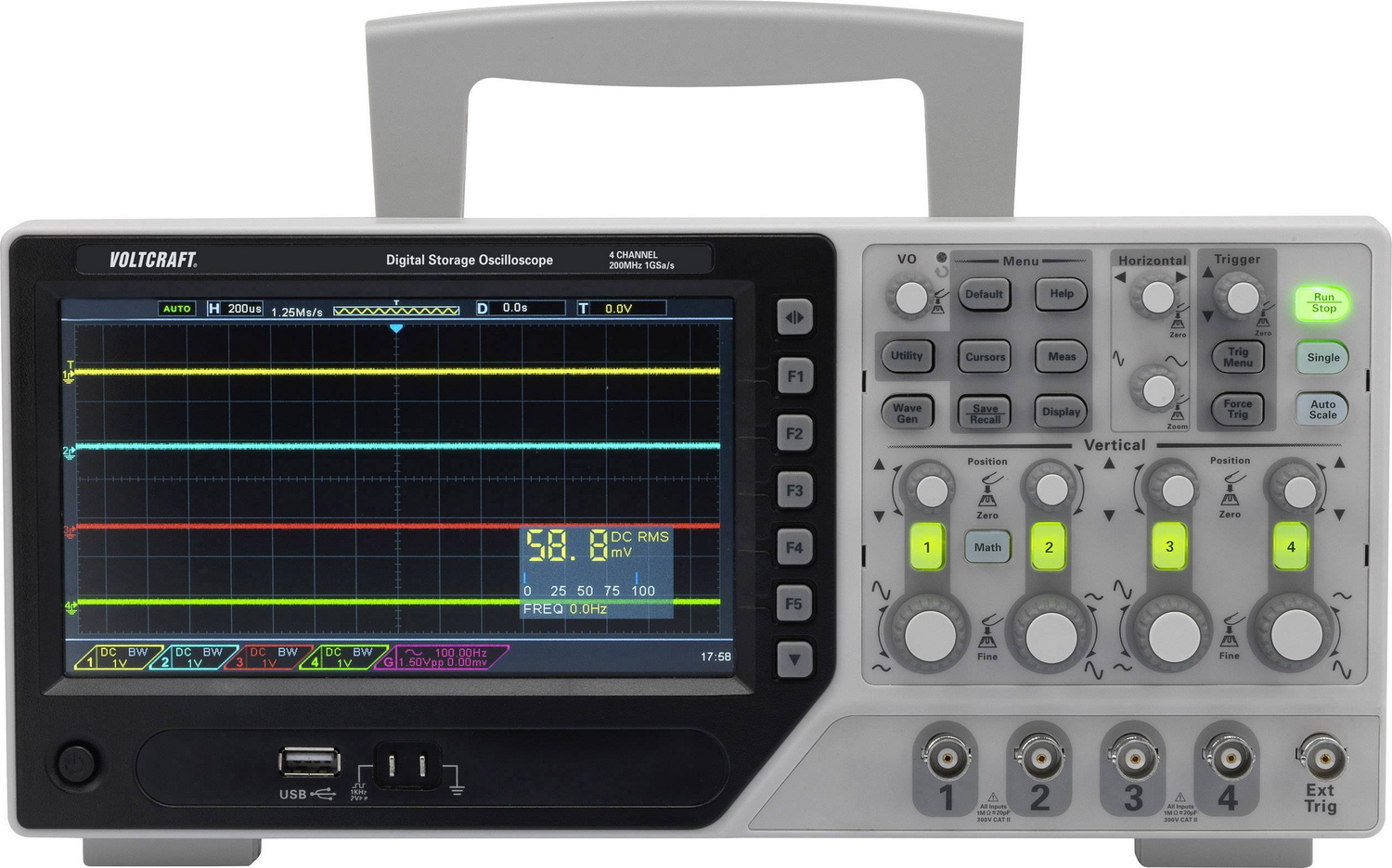 B-Ware Voltcraft Dso 1204 E Digital Oszilloskop 200 M Hz 4 Kanal 64 Kpts 8 Bit Messgerät