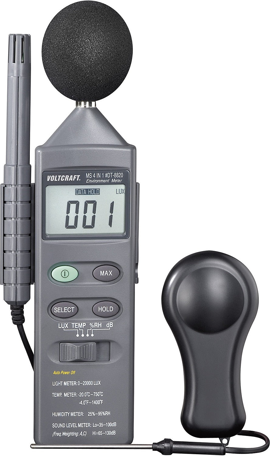 B-Ware Voltcraft T 8820 Temperatur Messgerät 20 +750 °C Fühler Typ K 4 In 1 Schwarz