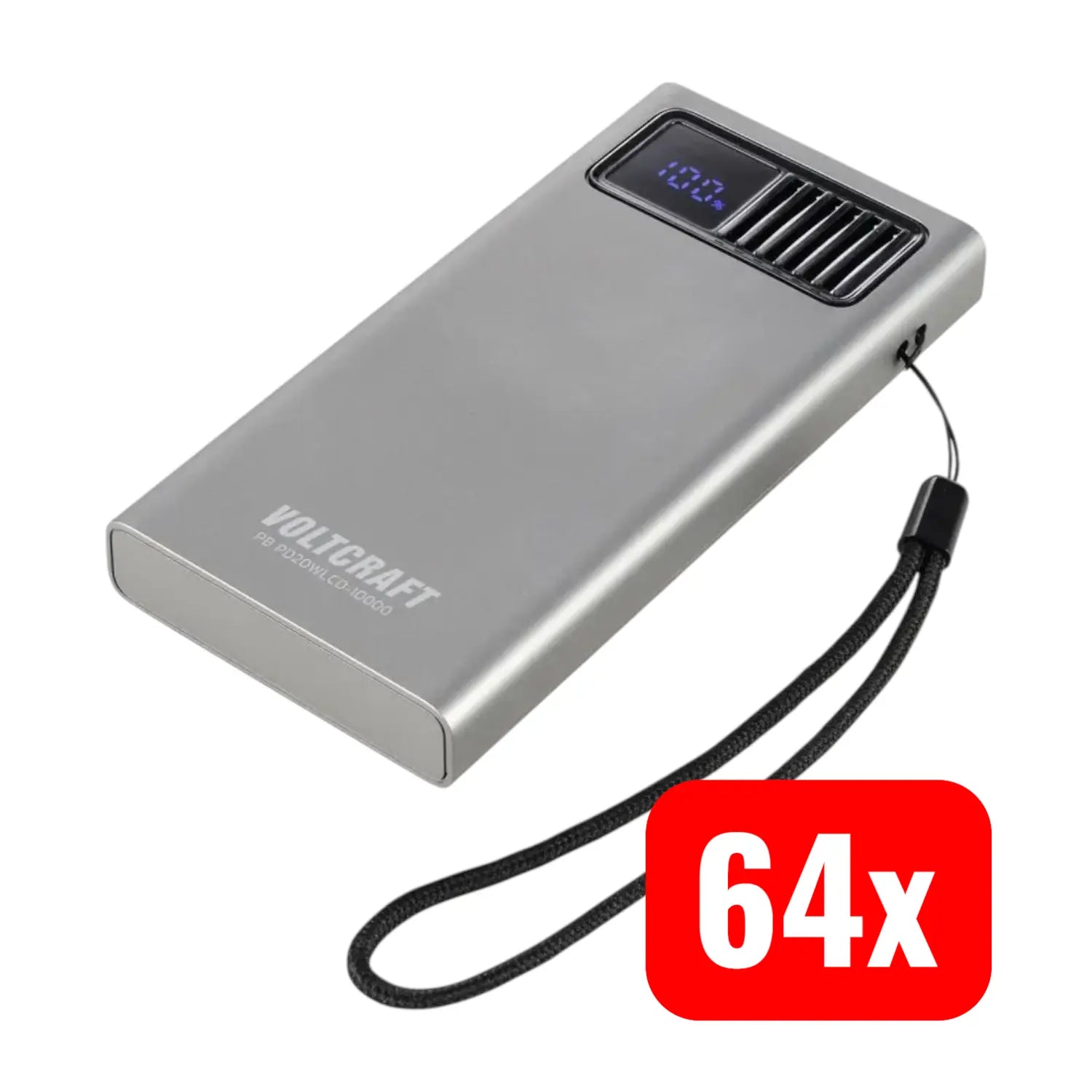 B-Ware Voltcraft Powerbank Akku Ladegerät Grau Fast Charge Power 10000 M Ah 64 Stück