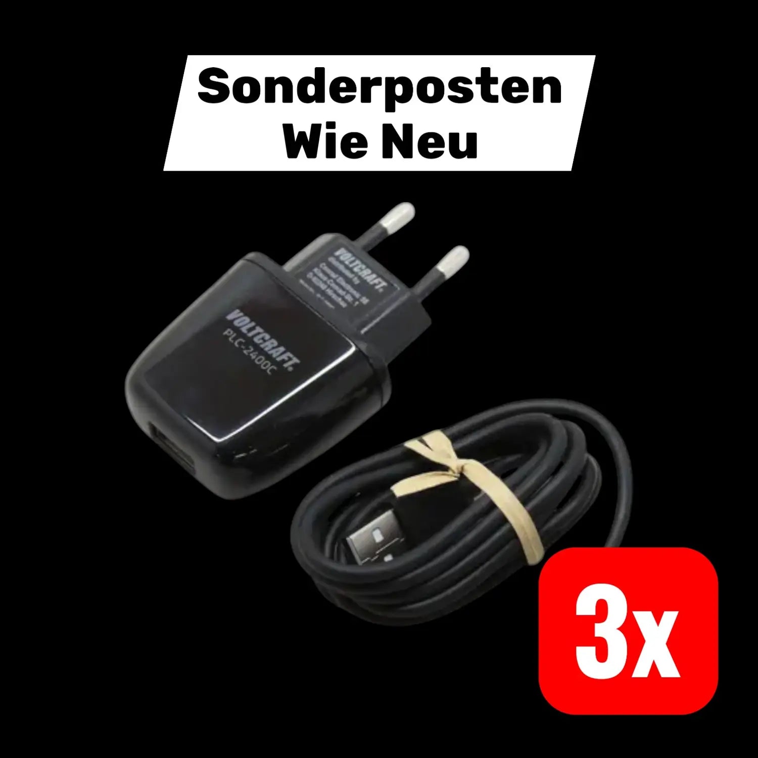 B-Ware Voltcraft Usb Ladenetzteil Plc 2400 C I Pad I Phone I Pod Apple Lightning 3 Stück