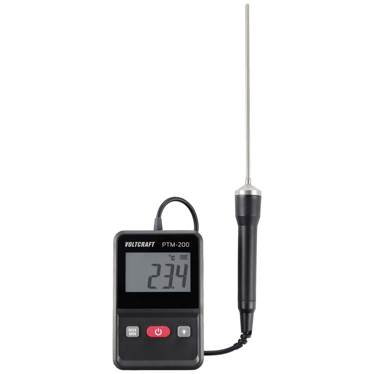B-Ware Voltcraft Temperaturmessgerät Thermometer Ptm 200 Sensor Pt1000 Weiß Display60