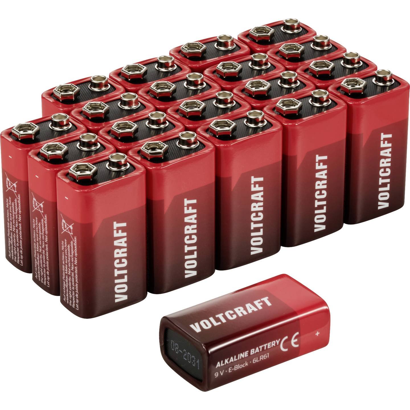 B-Ware Voltcraft Block Batterie 6 Lr61 9 V Alkali Mangan 550m Ah 20 Stück