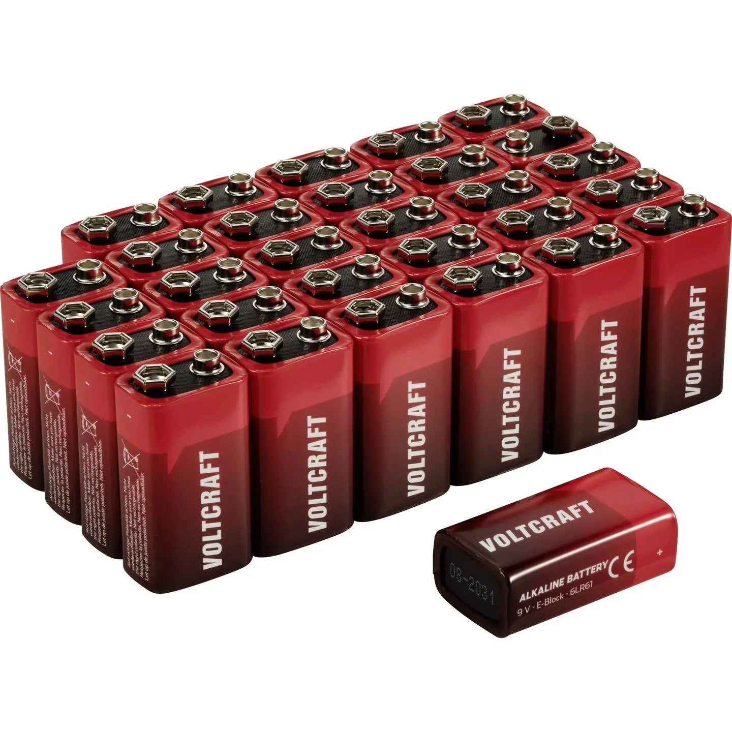 B-Ware Voltcraft 9 V Block Batterie 6 Lr61 Alkali Mangan Hochleistungsbatterie 30 Stück