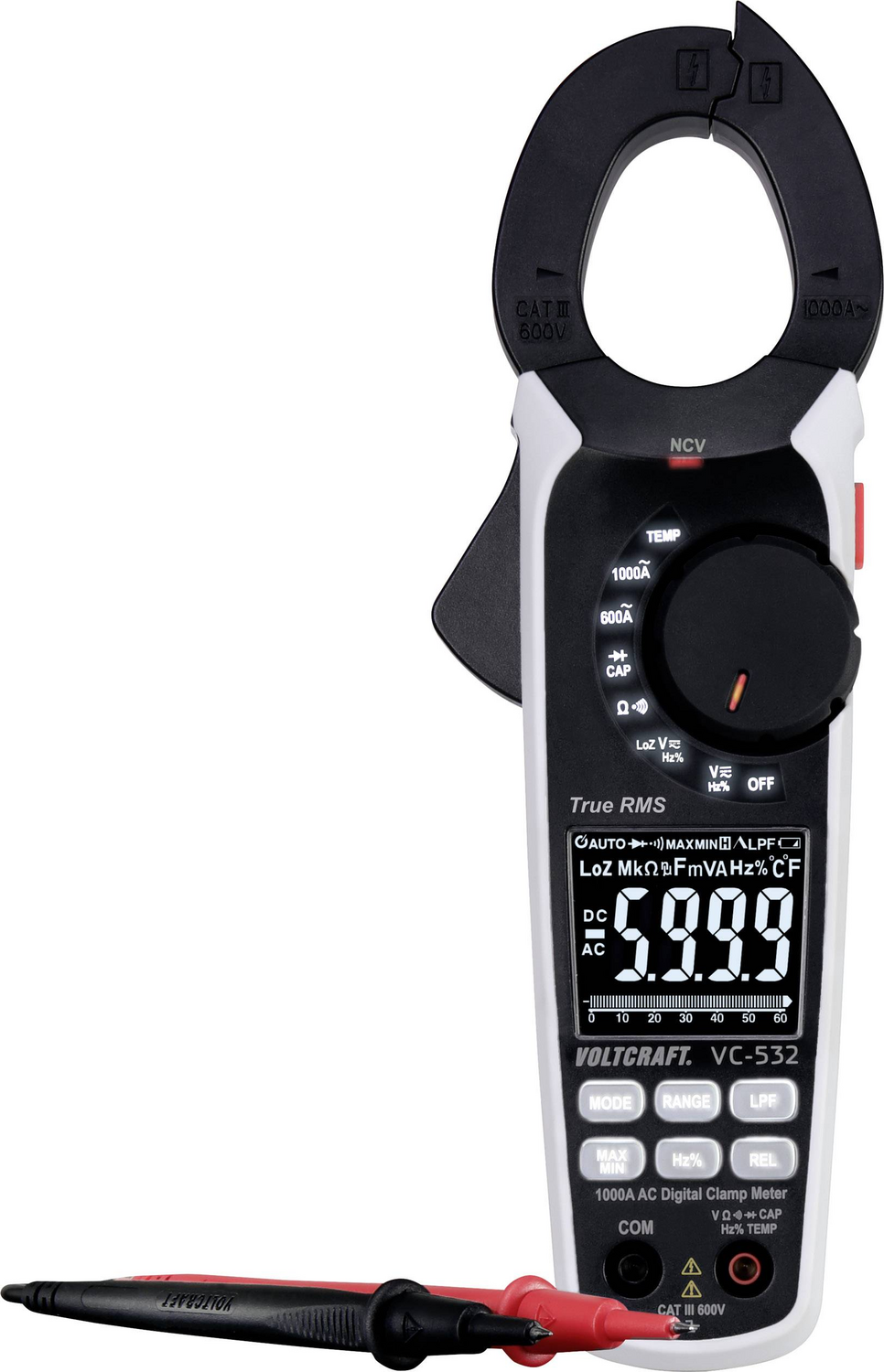 B-Ware Voltcraft Vc 532 Stromzange Digital Cat Iii 600 V Strommessgerät Spannungsprüfer