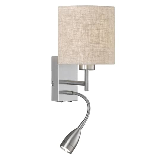 B-Ware Fischer & Honsel Wandleuchte Dreamer Aus Leinen Sand Nickel E27 Deko Wandleuchte