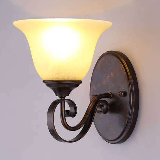 B-Ware Lucande Wandleuchte Svera Wandlampe Lampe Leuchte Landhausstil E27 Led Braun