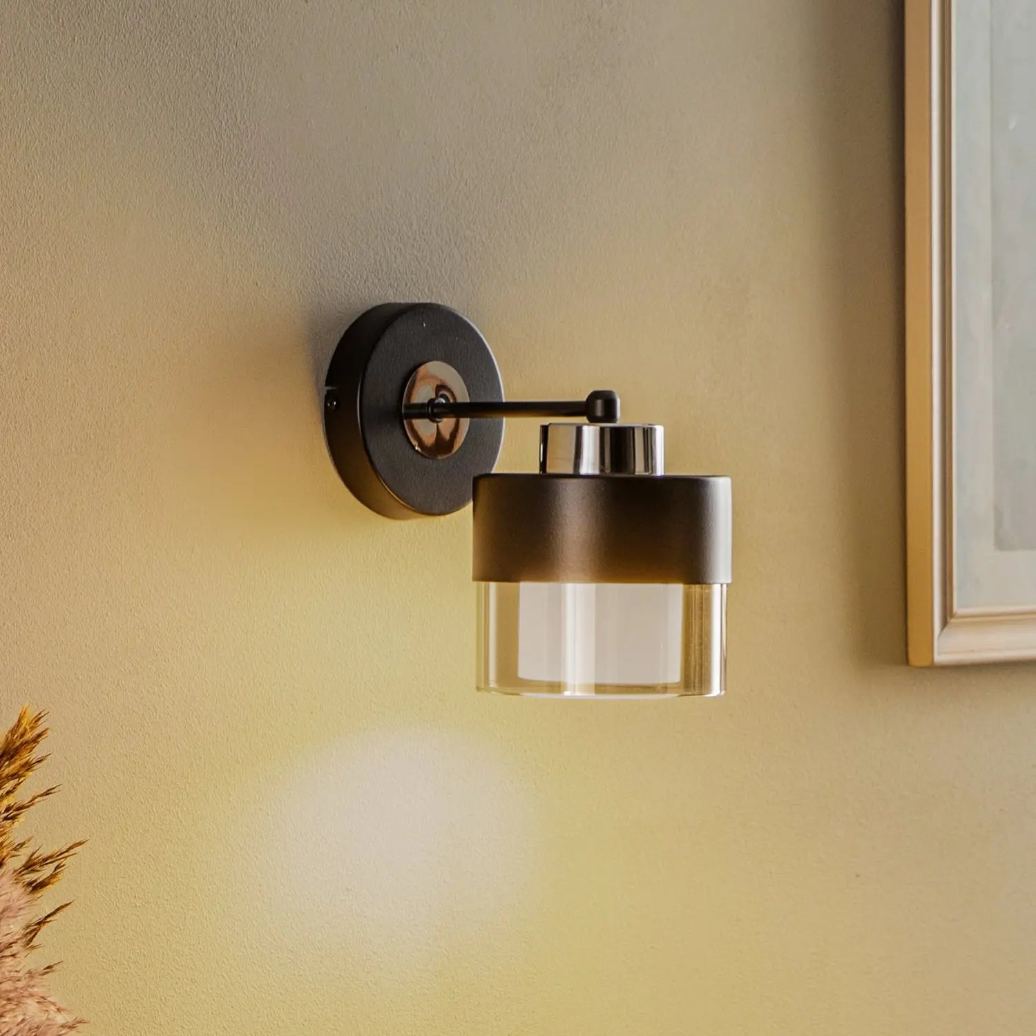 B-Ware Avonni Wandleuchte Ap 4288 1 Bsy Lampe Wandlampe Metall E27 Glas Schwarz
