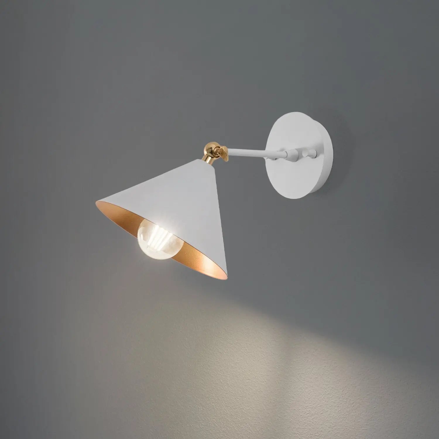 B-Ware Berceste Wandleuchte Lampe Wandlampe Weiß Gold 185 A Metall E27 Wohnzimmer