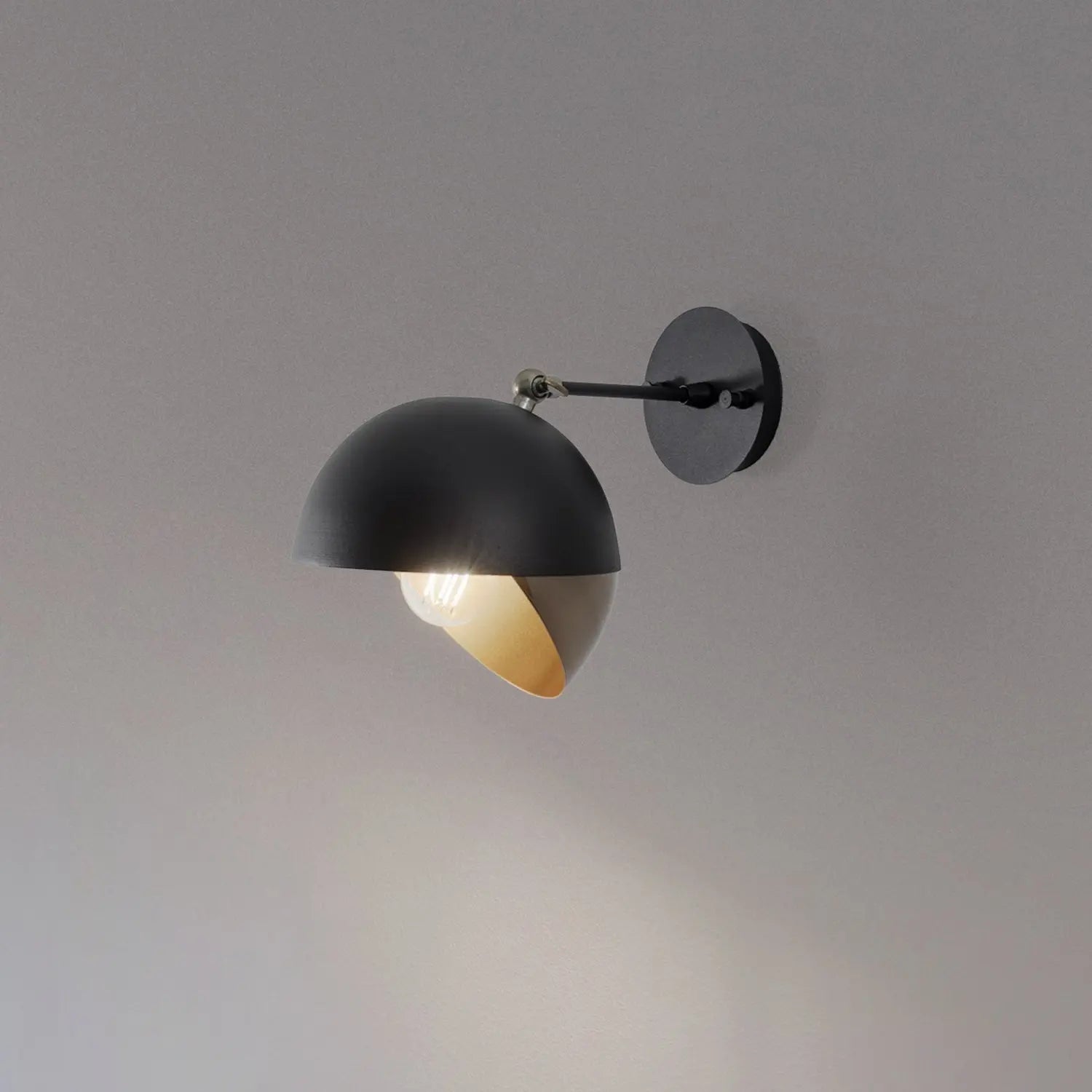 B-Ware Berceste Wandleuchte Wandlampe Lampe Schwarz Gold Metall Modell 252 A Schwenkbar