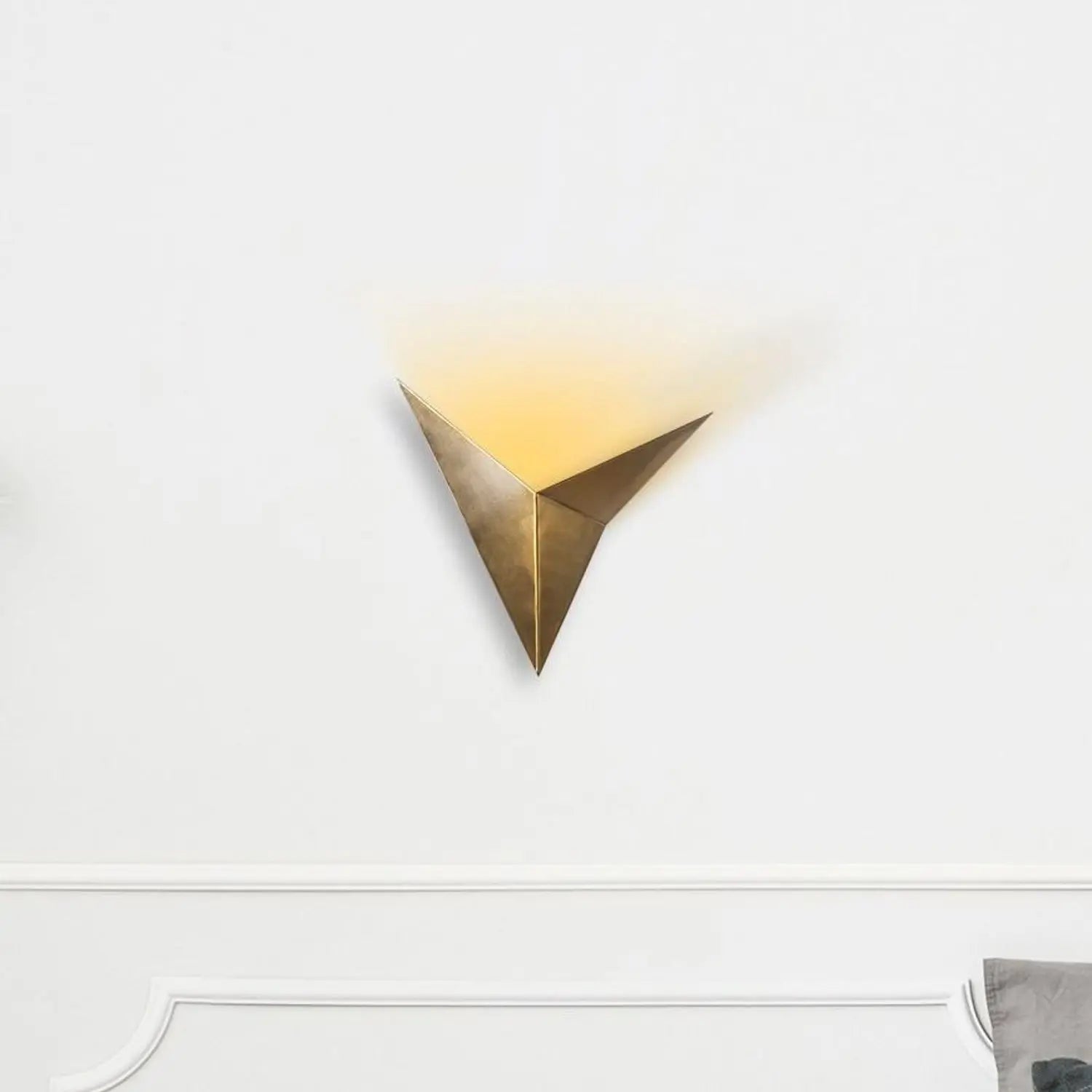 B-Ware Wandleuchte Wandlampe Bird 3203 Metall Gold Antik Dreieckig Leuchte G9 Led Lampe