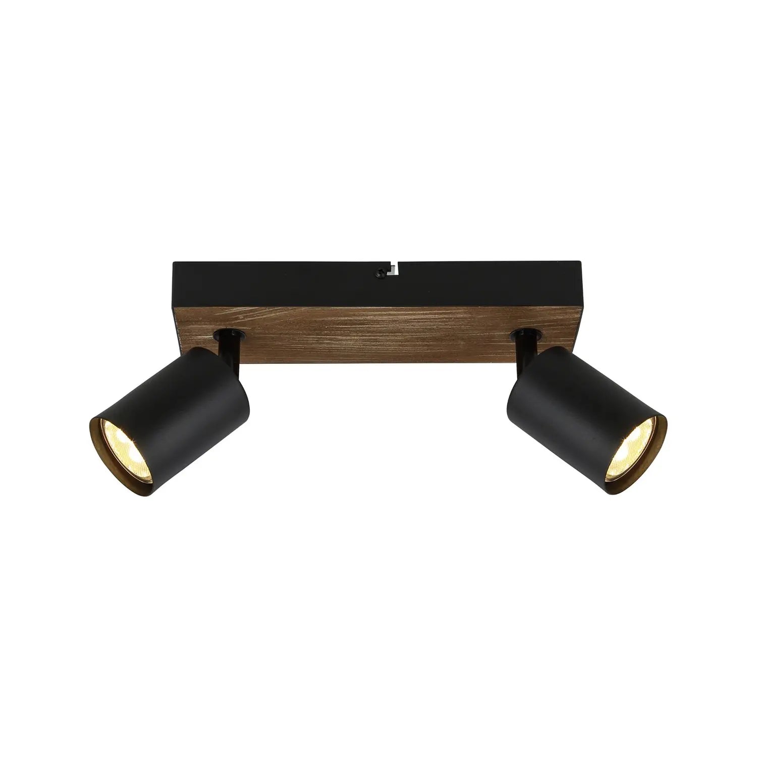 B-Ware Jello Wandleuchte Wandlampe Holzleuchte Schwarz Holz Zweiflammig Beleuchtung