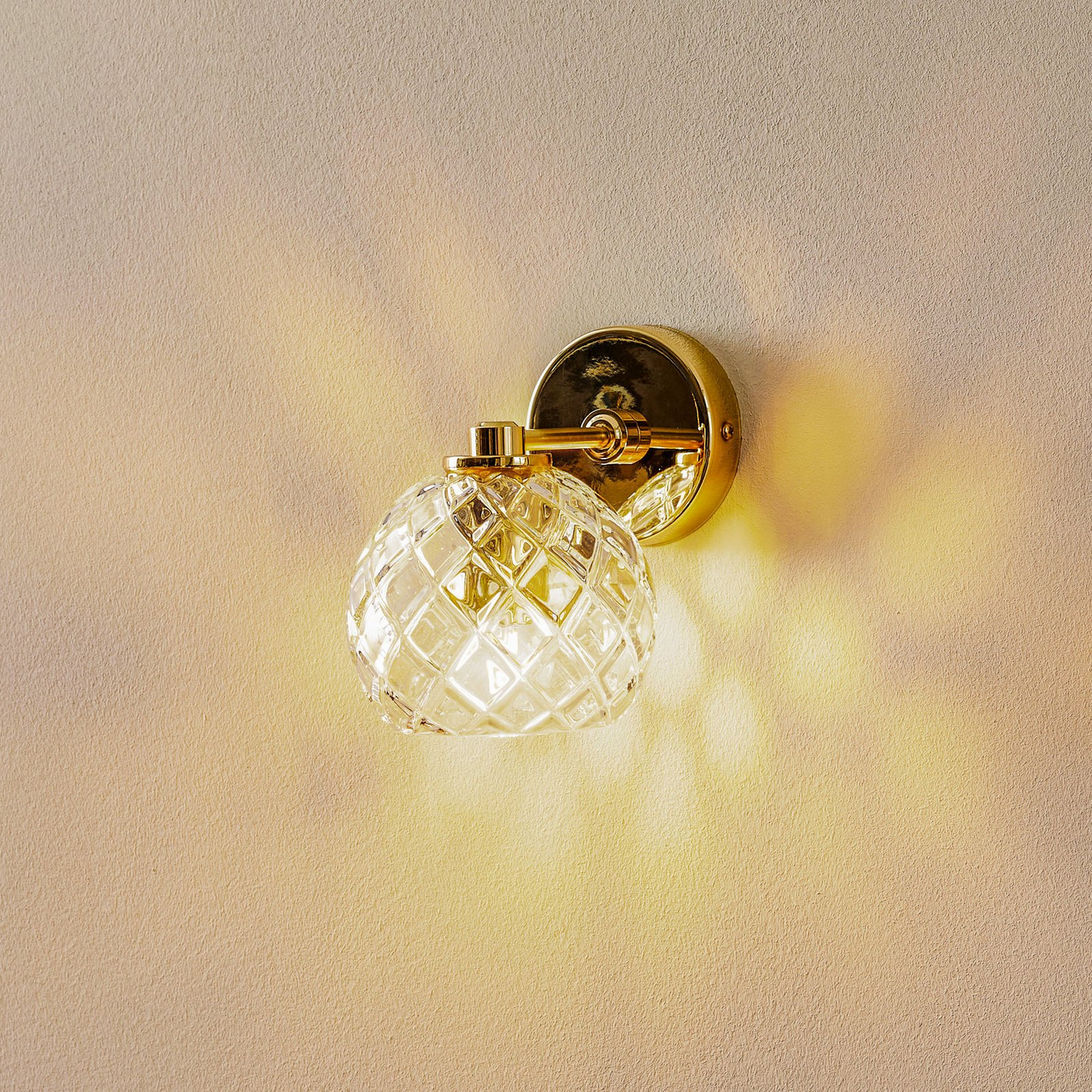 B-Ware Wandleuchte Lampe Odel Glas Messing Transparent E27 Leuchte Siehe Text/Foto