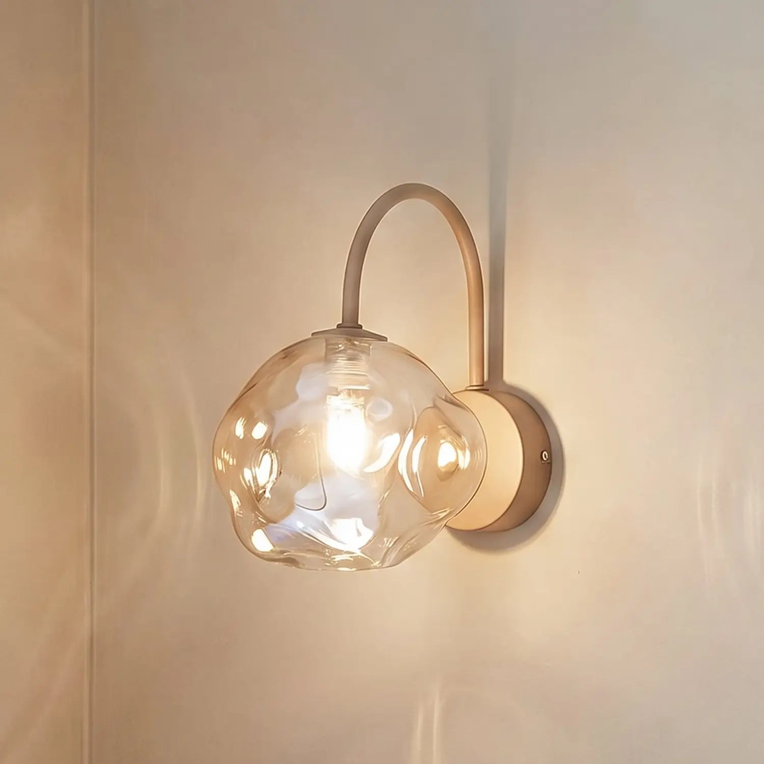B-Ware Wandleuchte Wandlampe Lava Glas Beige Leuchte Lampe Led G9 Beleuchtung 995