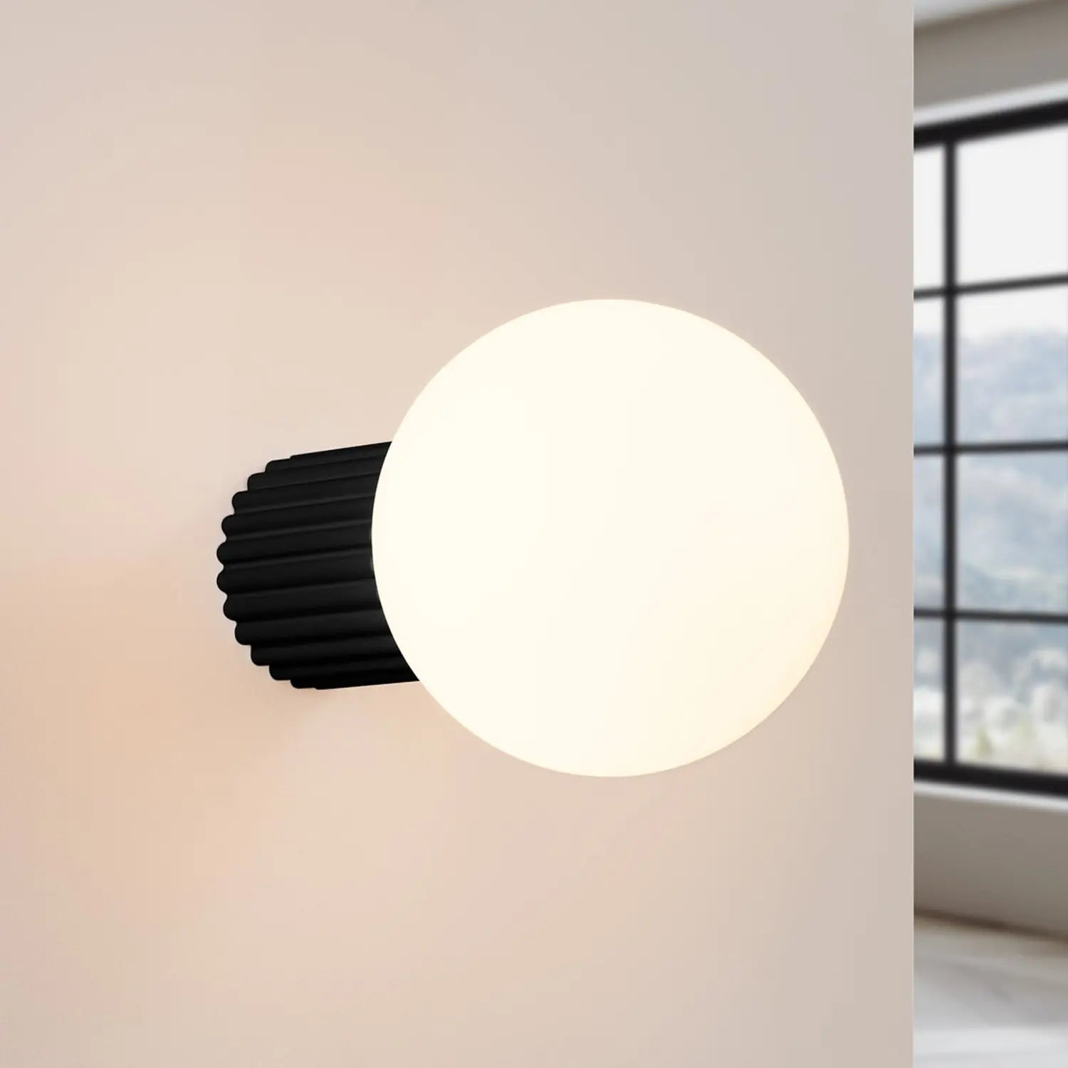 B-Ware Wandleuchte Wandlampe Orbi Schwarz Glas Aluminium Ip44 Badezimmer G9 Led ø 12 Cm