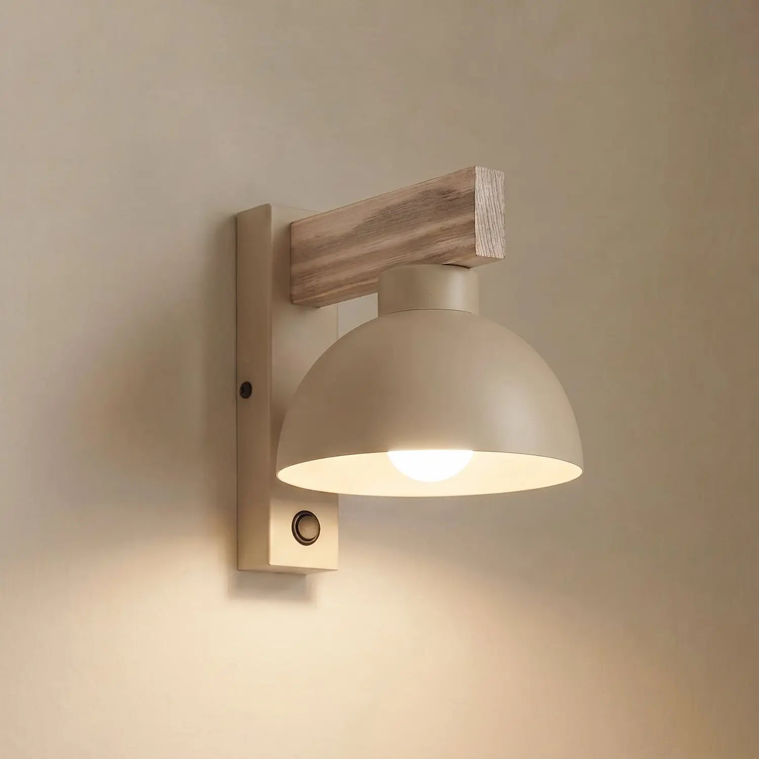 B-Ware Wandleuchte Wandlampe Oslo Sandfarben Metall Leuchte Lampe Licht Mit Schalter298