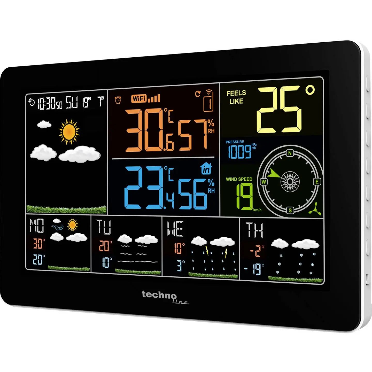 B-Ware Technoline Wetterstation Funkstation Wlan Wd2700 Außensender Display Schwarz