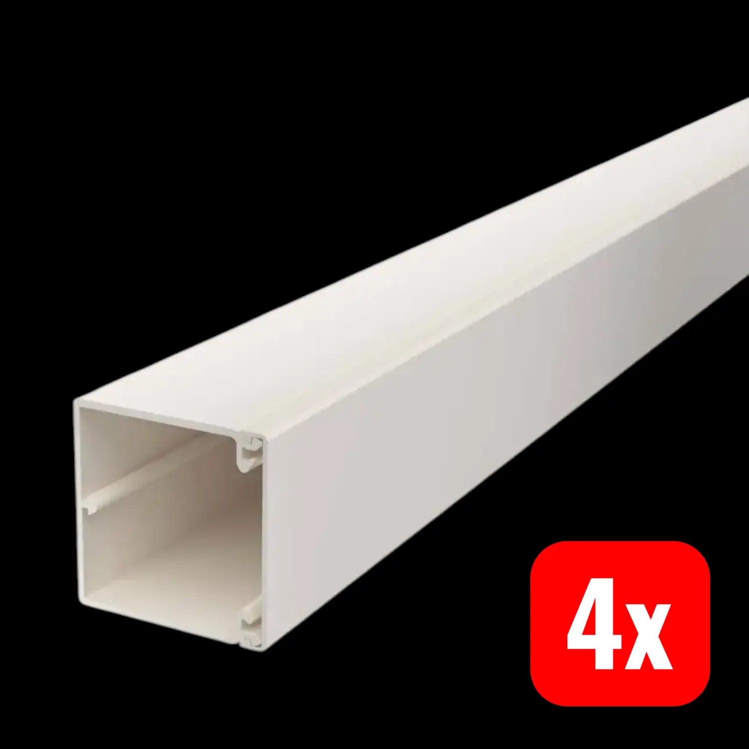 B-Ware Obo Bettermann Leitung Kabelkanal Creme Weiß Pvc Bodenlochung 60x60mm 2m 4 Stück