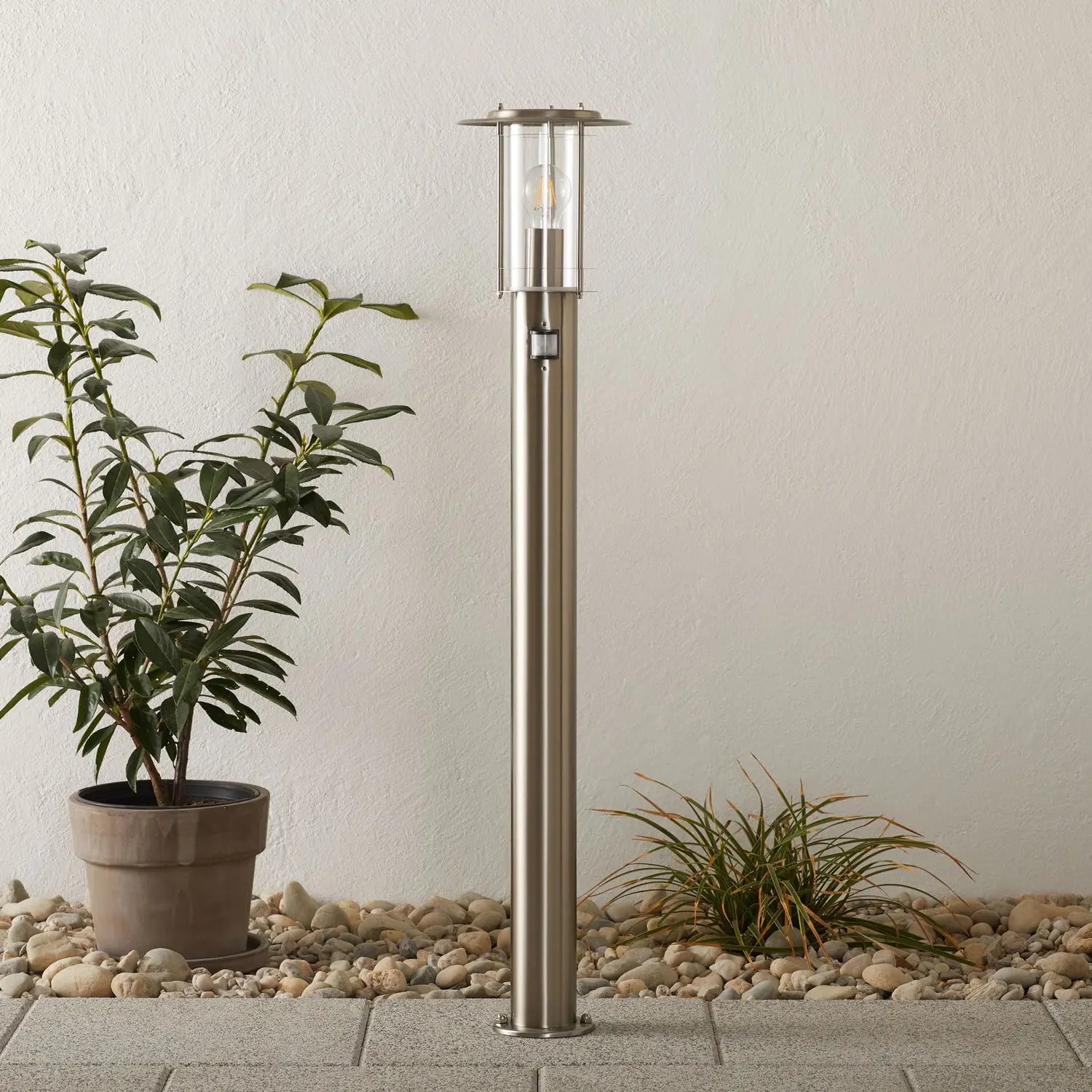 B-Ware Brilliant Wegeleuchte York Außenleuchte Gartenlampe Sockellampe Bewegungsmelder