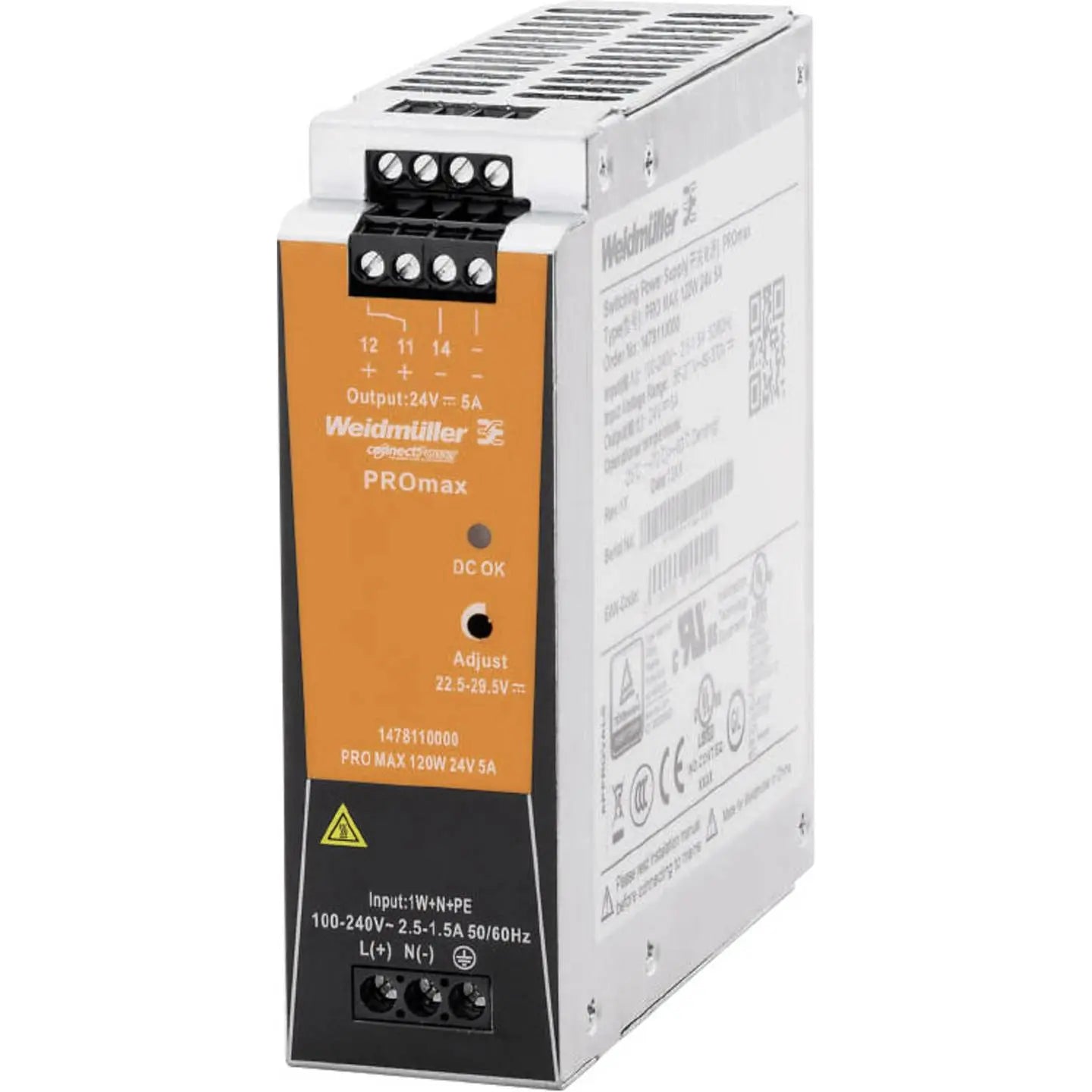 B-Ware Weidmüller Hutschiene Netzteil Schaltnetzteil Pro Max 24 V/Dc 5 A 120 W Din Rail