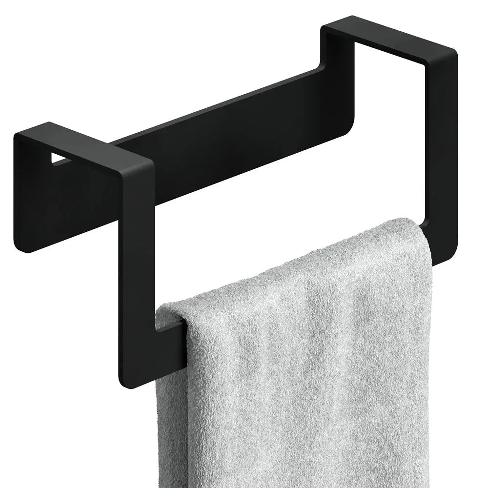 B-Ware Weissenstein Handtuchstange Halter Stange Schwarz 22cm Edelstahl Selbstklebend